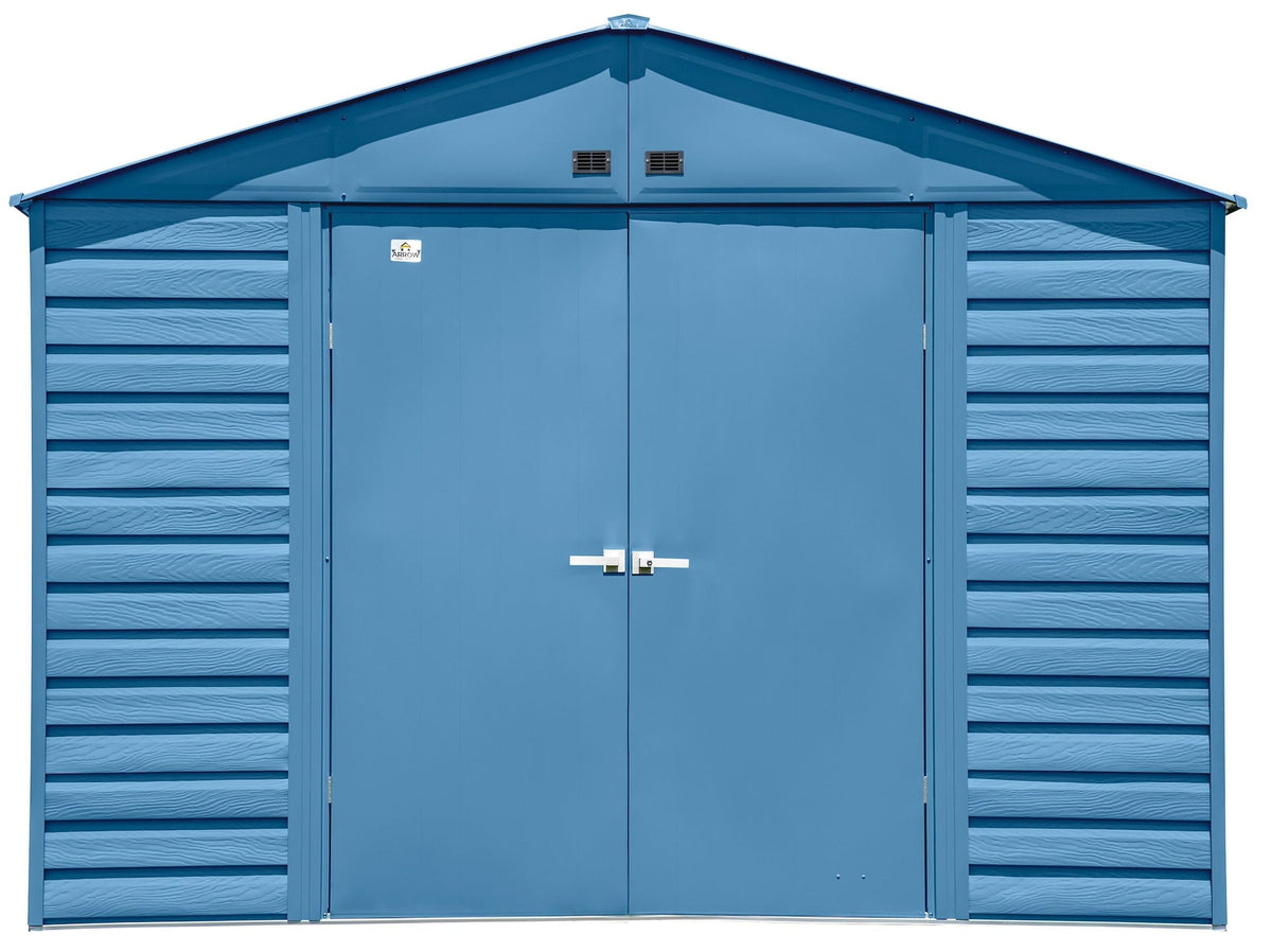 Select Galvanized Steel Storage Shed, Blue Grey, 10-ft x 8-ft