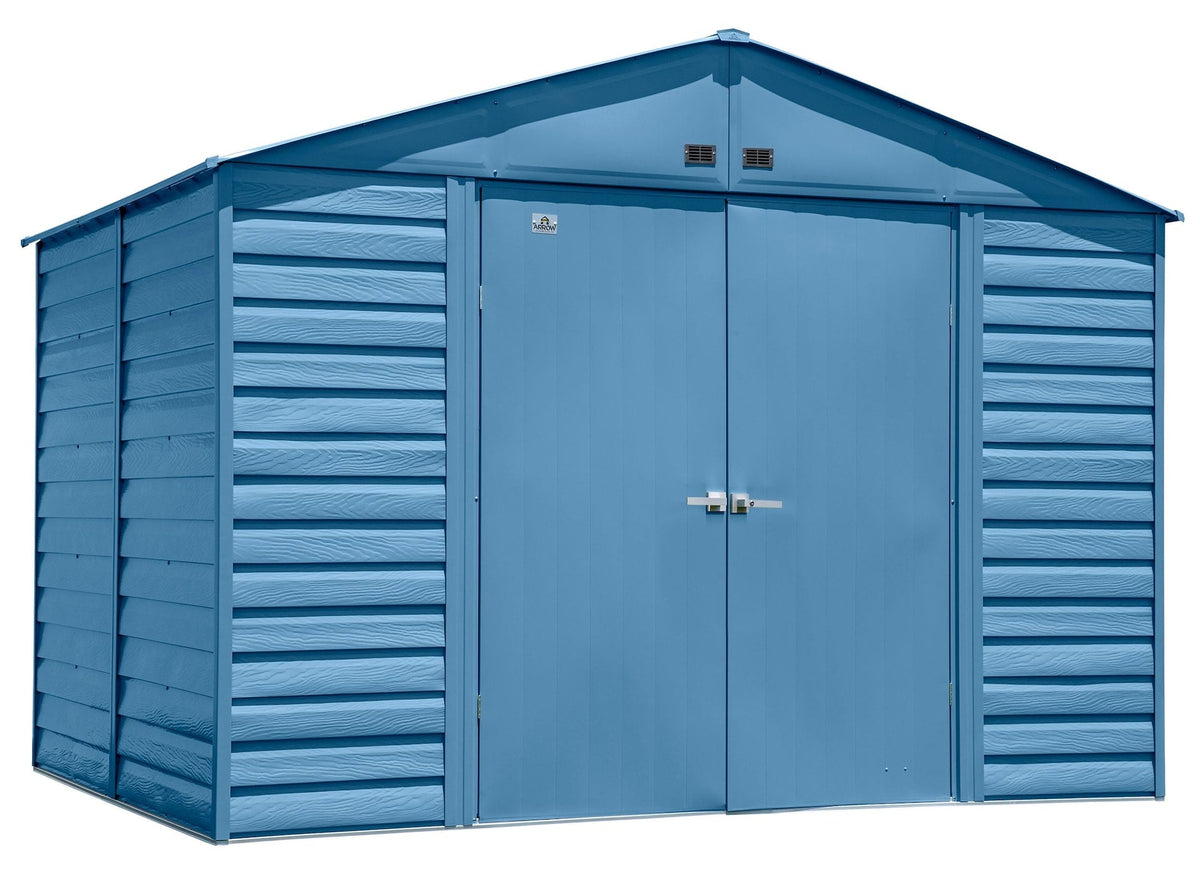 Select Galvanized Steel Storage Shed, Blue Grey, 10-ft x 8-ft