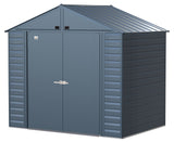 Select Galvanized Steel Storage Shed, Blue Grey, 8-ft x 6-ft