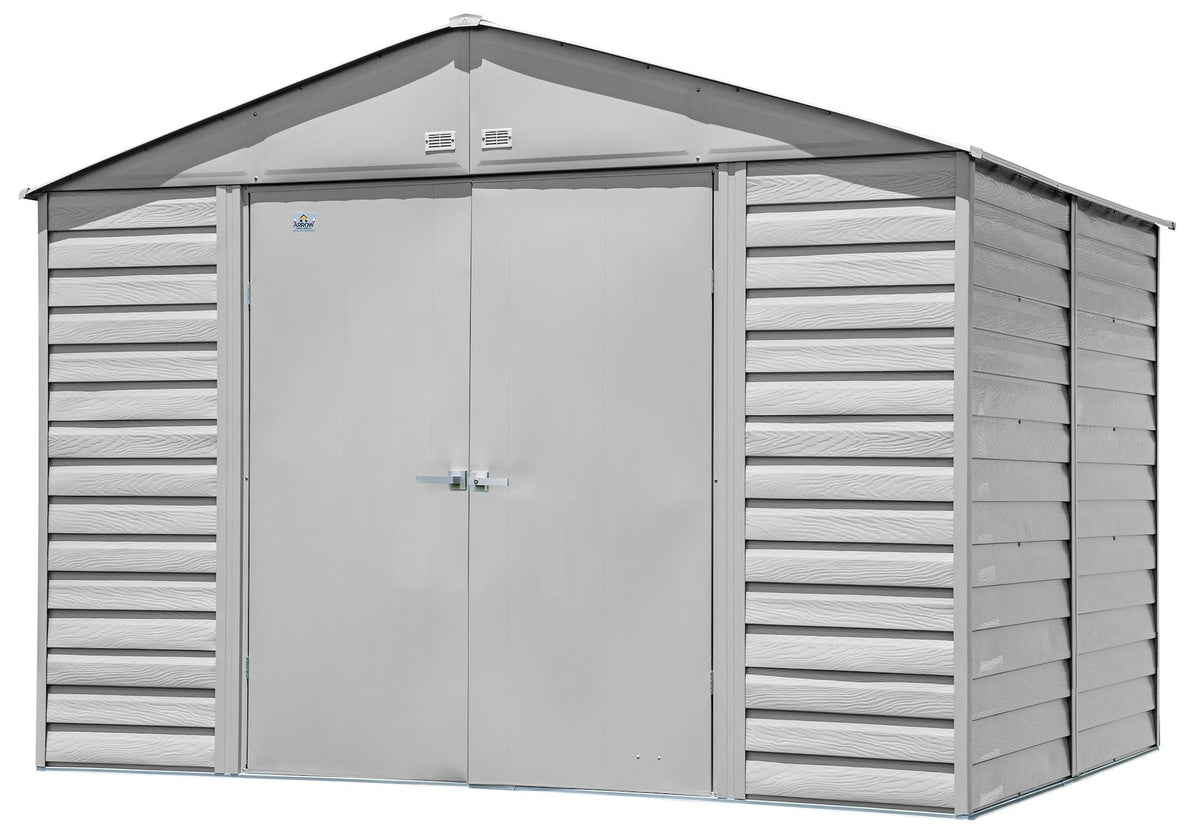 Select Galvanized Steel Storage Shed, Flute Grey, 10-ft x 8-ft