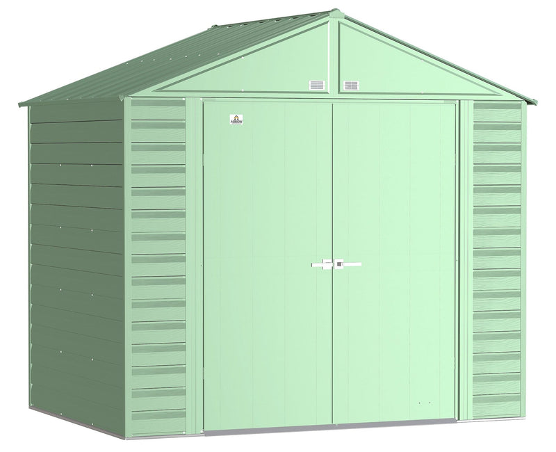 Select Galvanized Steel Storage Shed, Sage Green, 8-ft x 6-ft H4619