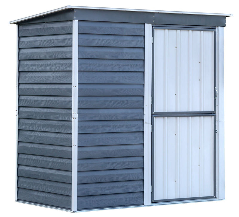 Shed-in-a-Box Steel Storage Shed, Charcoal/Cream, 6-ft x 4-ft G7474