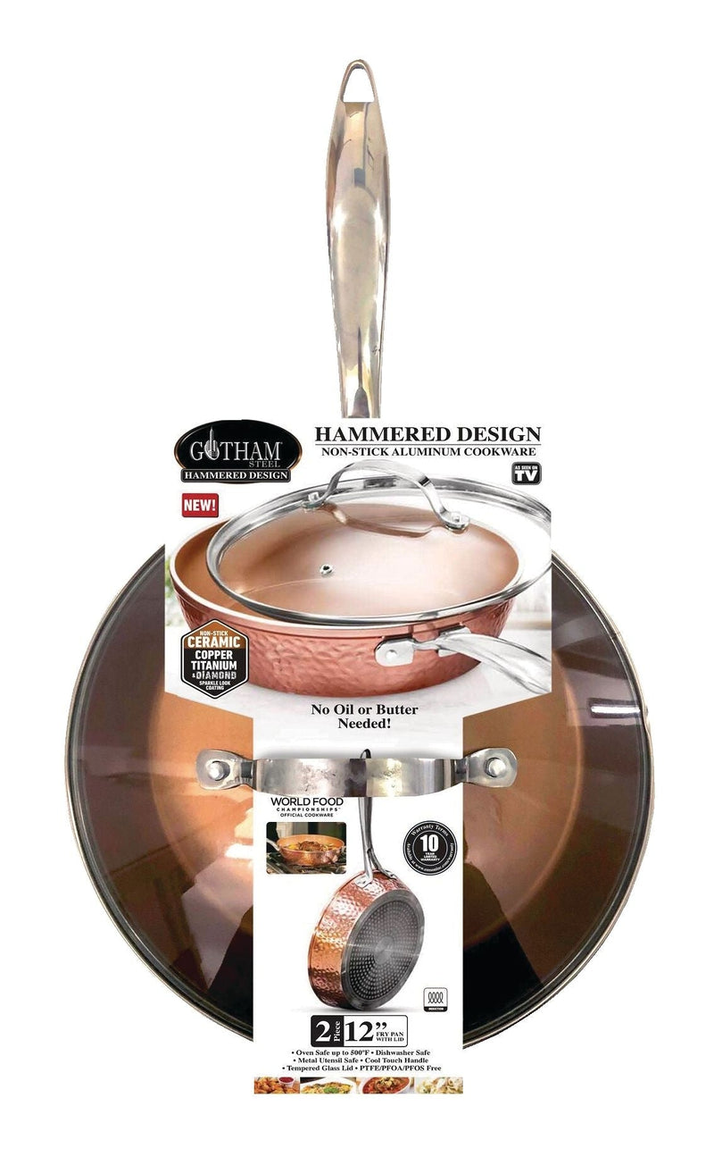 Hammered Diamond Pan with Lid, 12-in T6052