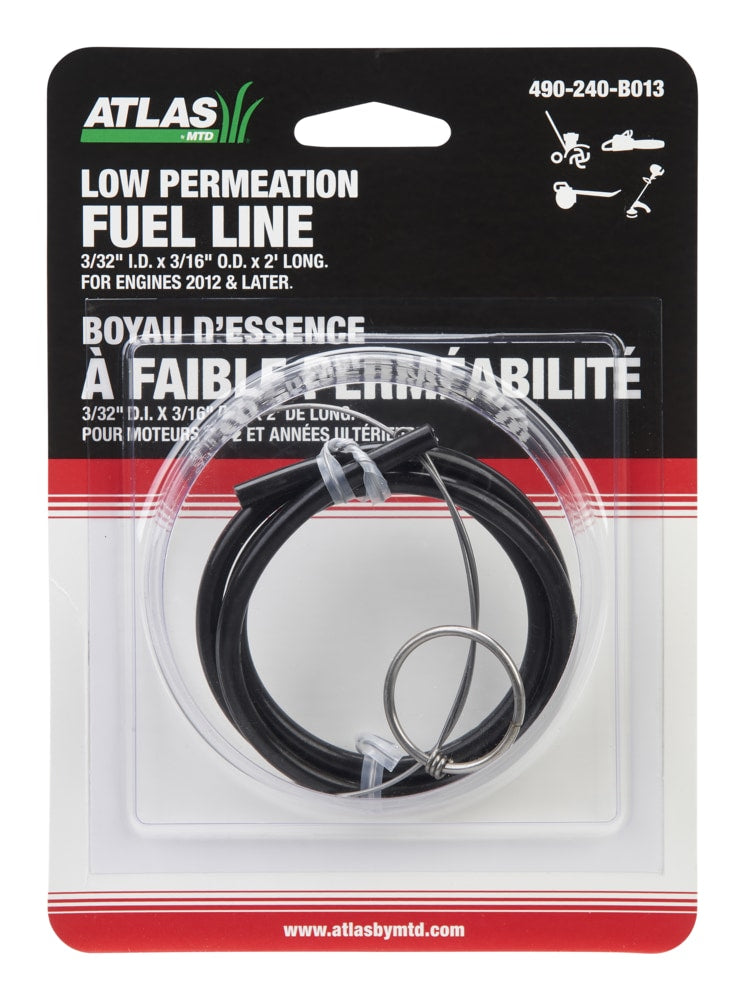 Lawn Tractor Replacement Fuel Line with Tool, 2-ft3/32-in I.D. x 3/16-in O.D. x 2-in Z7794