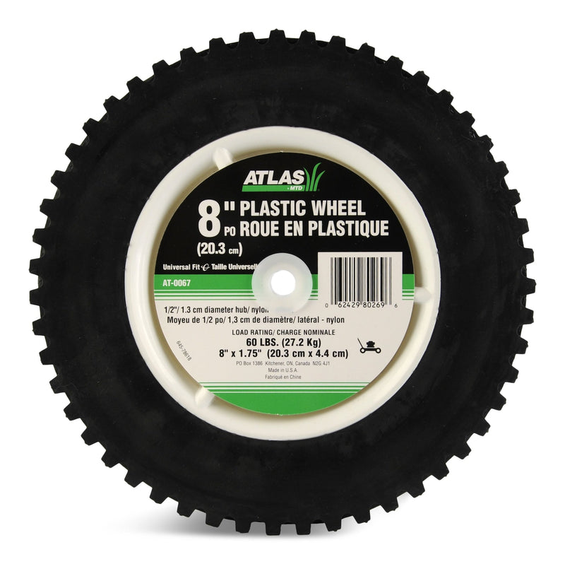 Plastic Lawn Mower Replacement Wheel with Geared Tread, 8-in x 1.75-in U8626