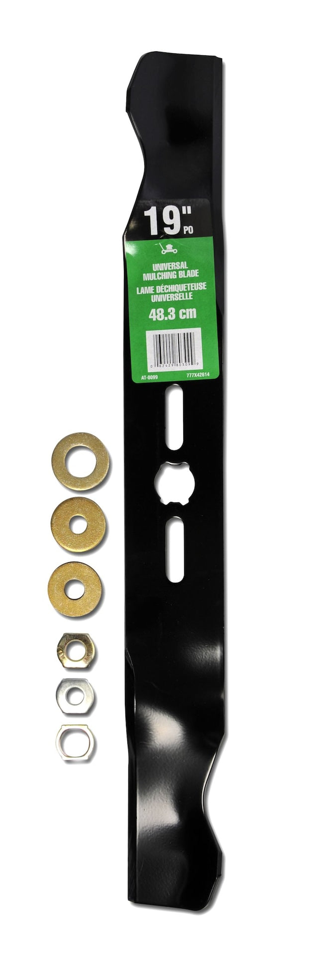 Universal Lawn Mower Replacement Mulching Blade, 19-in, Black O6198