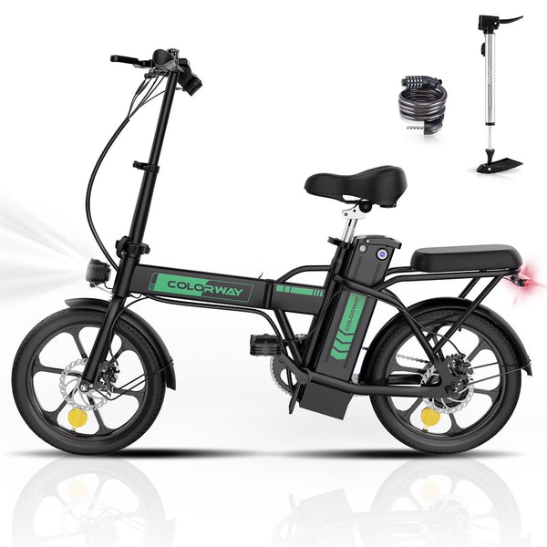 COLORWAY Electric Bike,500W/10.4Ah/36V Removable Battery E Bike, Electric Foldable Pedal Assist E-Bicycle,19.9MPH Bicycle for Teenager and Adults... C3901