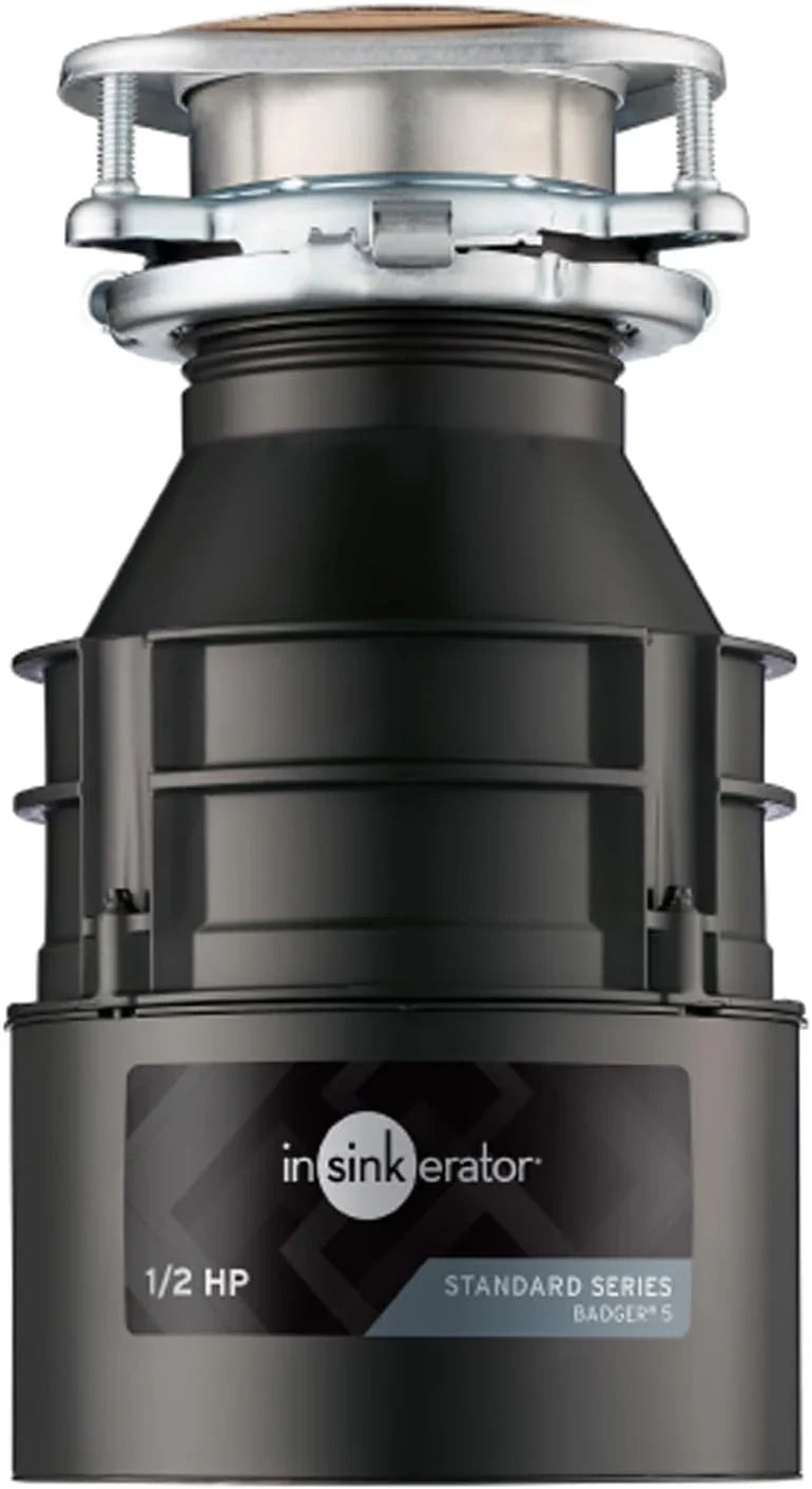 Badger 5 Garbage Disposal, 1/2 HP Continuous Feed, Durable Steel, Easy Install Y4158