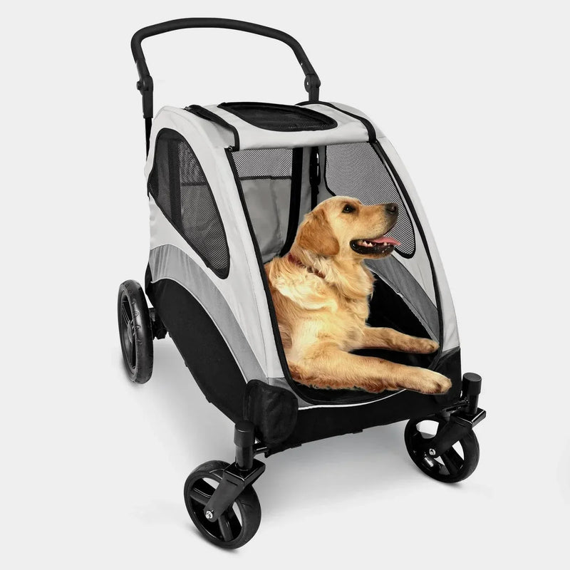 Foldable Pet Stroller for Large or 2 Dogs Cats Jogger Wagon with 4 Wheels F9128