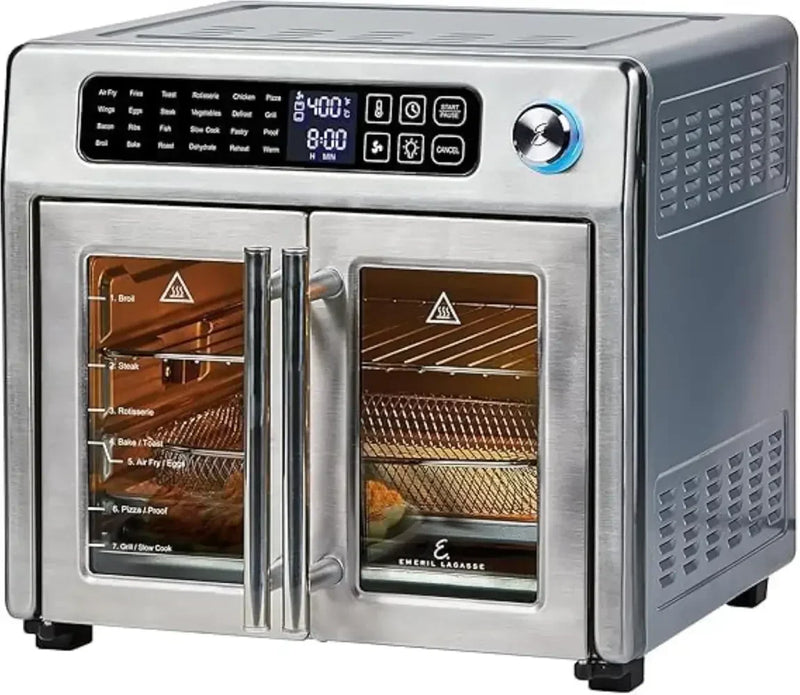 Emeril Lagasse 26 QT Extra Large Air Fryer, Convection Toaster Oven with French Doors, Stainless Steel D4790