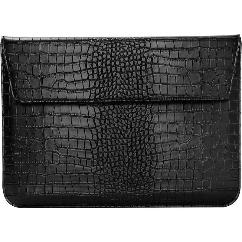Black Faux Crocodile Laptop Sleeve Case O2290