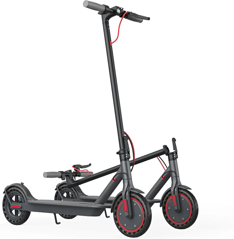 Electric Scooter - 8.5" Solid Tires, 350W Motor, Up to 19 MPH and 21-23 Miles Long-Range Portable Foldable Commuting Scooter for Adults with Double Braking System and App L619