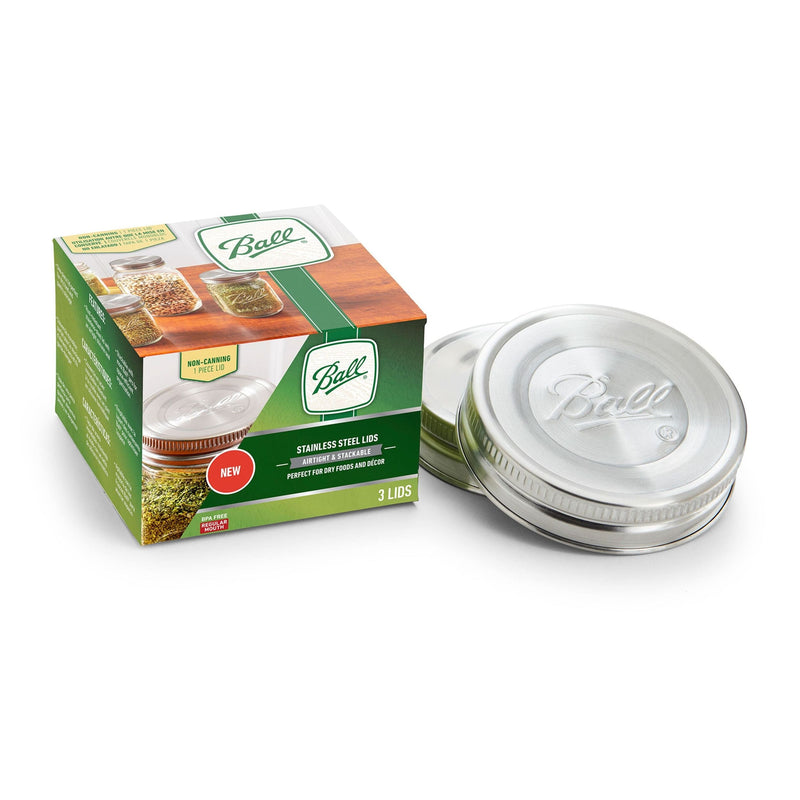 Regular Mouth Stainless Steed Lids, Rust-Resistant, 3-pk X7245