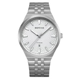 Bering Titanium White Silver-tone Guilloche Dial Men's Watch