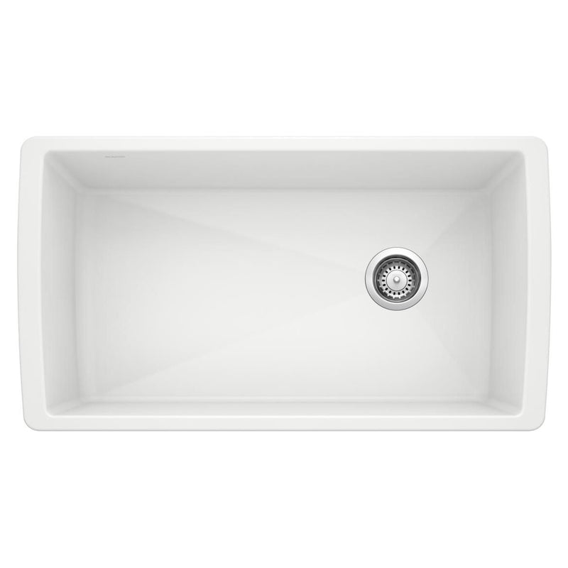 Diamond 33-in Super Single Undermount Kitchen Sink, White Z4219