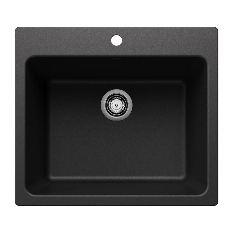 Liven 25-in Single Bowl Dual Mount Laundry Sink, Anthracite F6567
