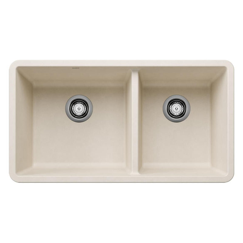 Precis 33-in 60/40 Double Bowl Undermount Kitchen Sink, Soft White Y4534