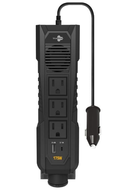 Power Inverter with USB Ports & Electrical Outlets, 175W D5032