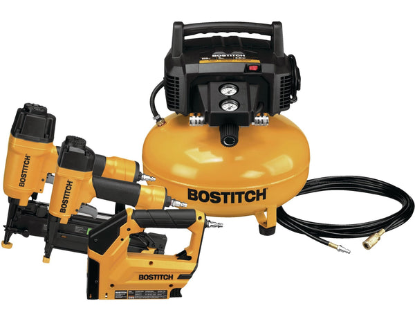 Oil-Free Portable 3-Gun & Pancake Air Compressor Combo Kit, 150-PSI W3845