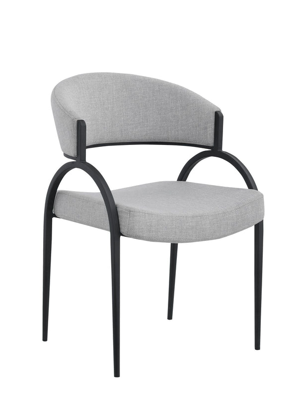 Alara Cream/Black Fabric Upholstered Dining Chair, 2-pc W3470