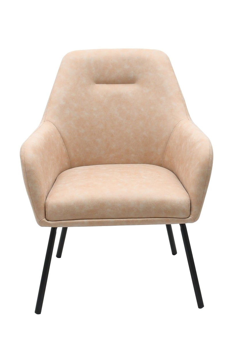 Vintage Beige Tufted Fabric Upholstered Dining Chair J6338