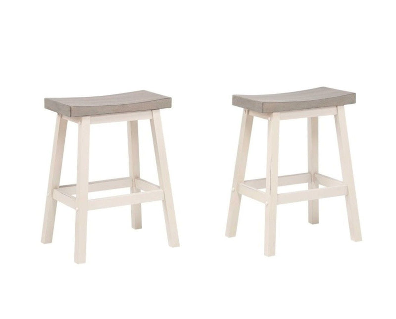 Asher Grey/White Backless Counter/Bar Stool, 2-pc C3596