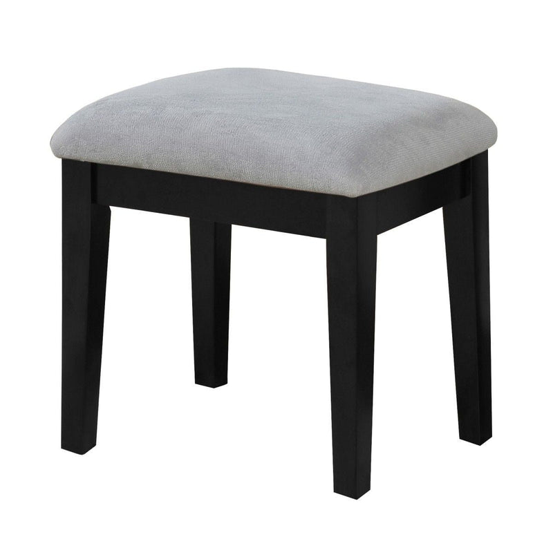 Lynn 1-Drawer Black Dressing Table Makeup Vanity Set with Stool and Mirror L5171