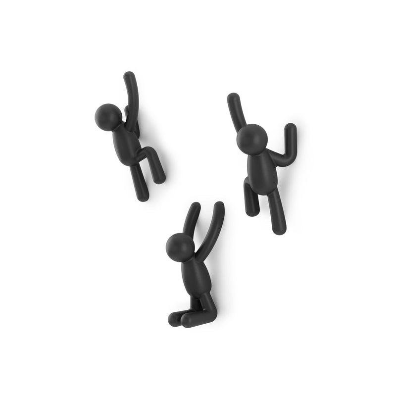 Buddy Hook Set of 3, Black W3252