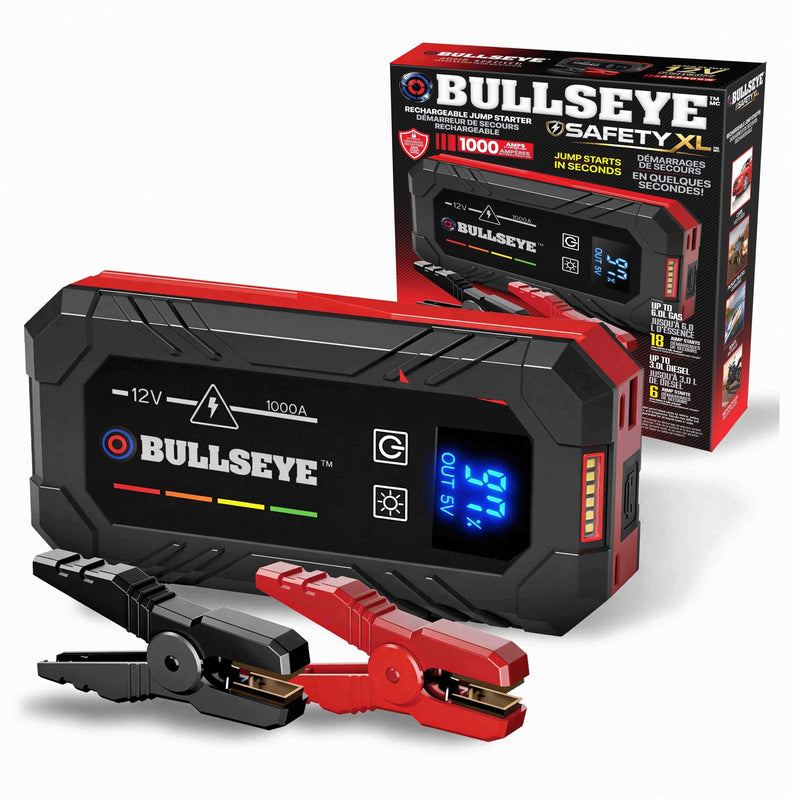 XL 1000A 12V Car Jump Starter, Portable Booster with Jumper Cables, 6.0-L Gas & 3.0-L Diesel, 1800mAh Rechargeable P5162