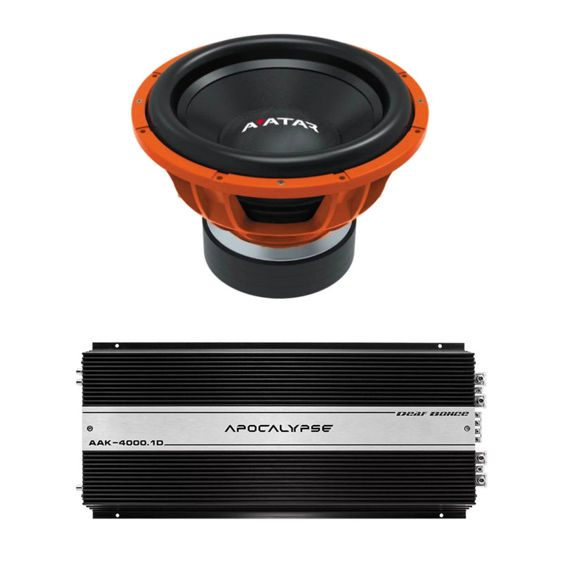 Car Audio 15" 2Ohm Subwoofer STU-1546-D2&Monoblock Amp Package New U6438