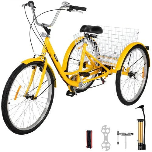 Adult Tricycle 26 7 Speed 3 Wheel Trike Bicycle Bike Cruise w Basket Shooping L5092
