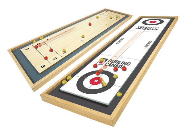 Canada Curling Game, Deluxe Wood 2-in-1 Double Sided Giant Table Top Game Set, 47-in, Ages 6+ W1730