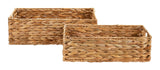 Ari Rectangle Woven Water Hyacinth Storage Basket, 2-pc