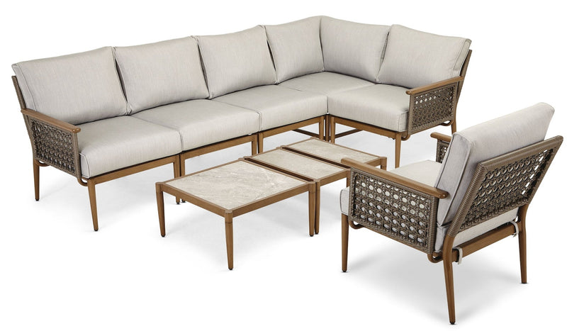 Baffin All-Weather Wicker Outdoor/Patio Conversation Set with Custom Fit Cover L4552
