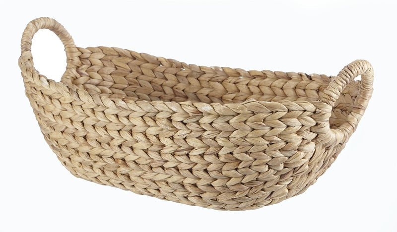 Della Oval Woven Natural Material Storage Basket, 19.6 x 11.4 x 8-in D0011