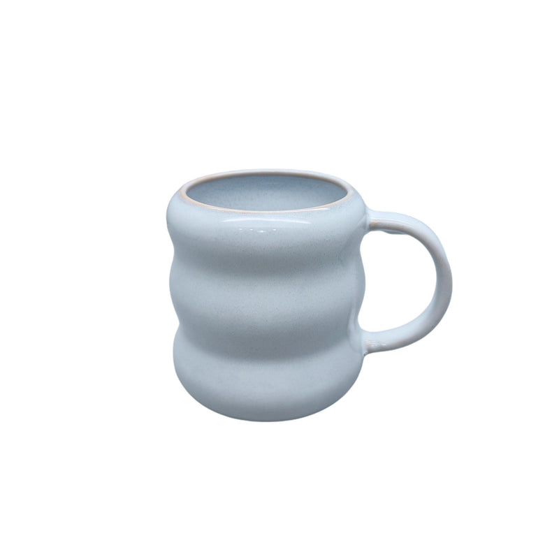 Durable Stoneware Ripple Mug, White, 14-oz K6842