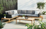 Edenvale Aluminum Frame & Wicker Faux Wood Finish Outdoor/Patio Sectional Set, 4-pc