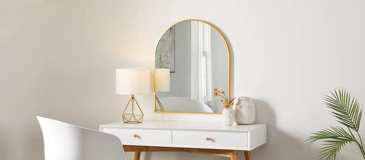 Elrose Gold Arch Mirror, 24 x 28-in