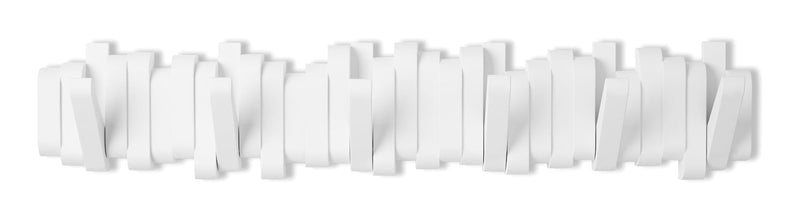 Flemington Steel 6-Hook Flip Down Rail, White, 24-in B4404
