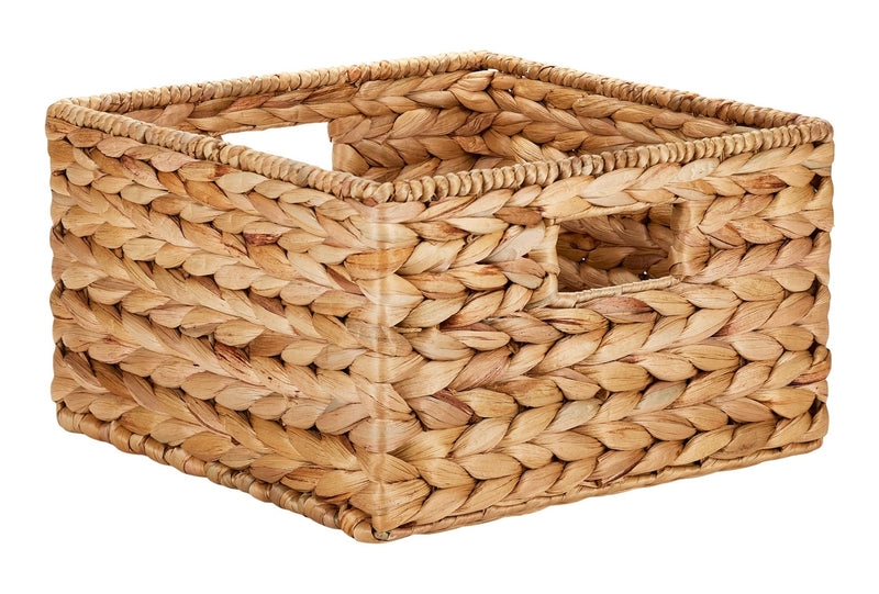 Hazel Square Woven Water Hyacinth Storage Basket B4529