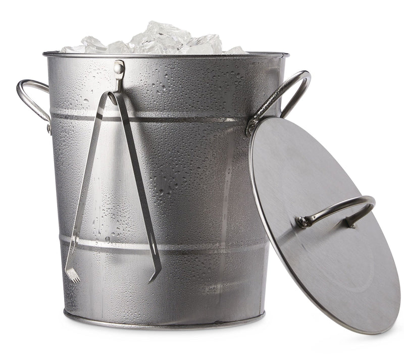 Ice Bucket and Scoop, Stainless Steel with Insulated Liner, Silver, 9.06-in O2393