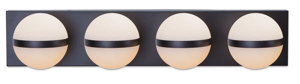 Orion 4-Light Vanity with Acrylic Glass, Black, 25-in G3805