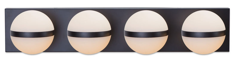 Orion 4-Light Vanity with Acrylic Glass, Black, 25-in G3805