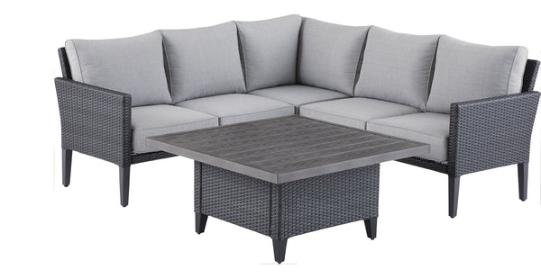 Square Outdoor Patio Conversation Dining Set with UV-Resistant Cushions, 3-pc Y5342