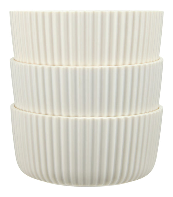 Small Ribbed Bowls for Outdoor Dining, 3-pk Y0531