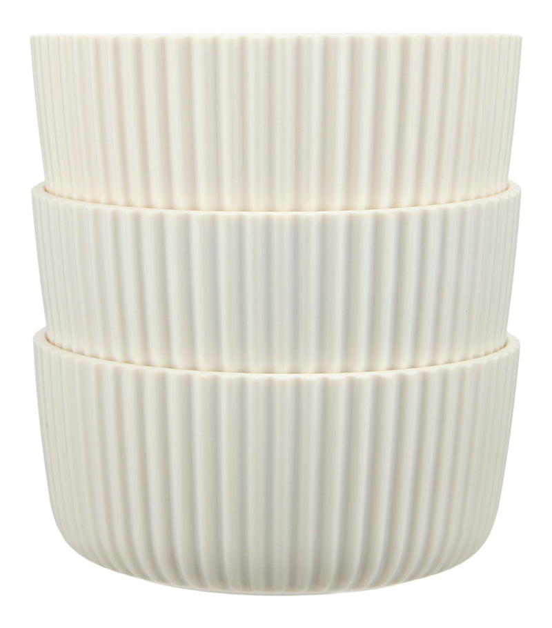 Small Ribbed Bowls for Outdoor Dining, 3-pk Y0531