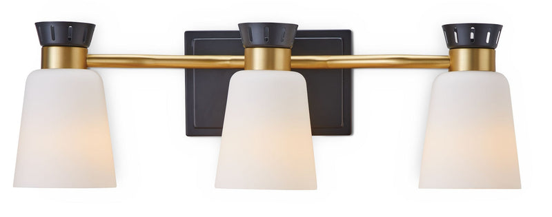 Springwater 3-Light Vanity with Opal Glass, Black U5961