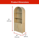 Stratford Arched Bookcase, Oak