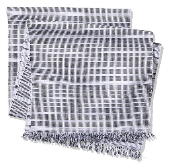 Two-Tone Ribbed Rectangular Cotton Table Runner, 84-in x 15-in W3266