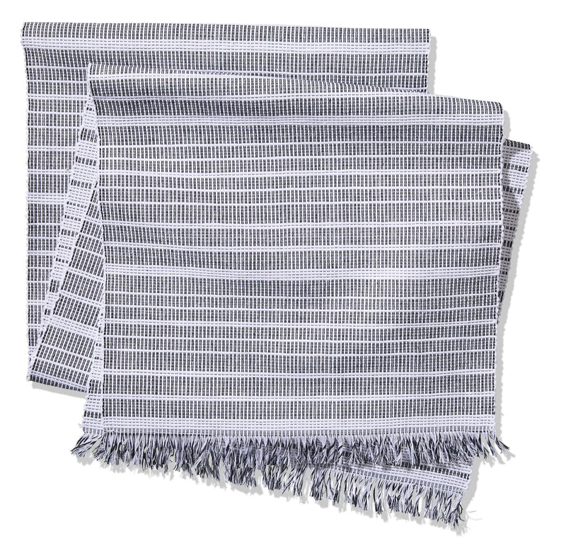 Two-Tone Ribbed Rectangular Cotton Table Runner, 84-in x 15-in W3266